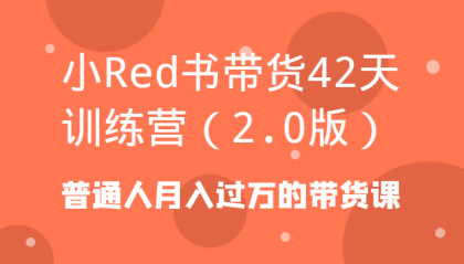 小Red书带货42天训练营（2.0版）普通人月入过万的带货课